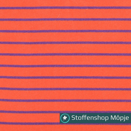 Badstof Stripes Orange / Purple