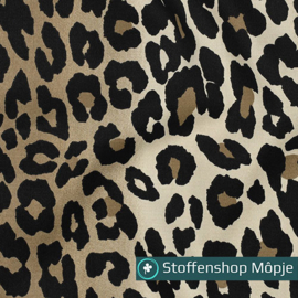 Cotton Twill Stretch Animal Skin Brown