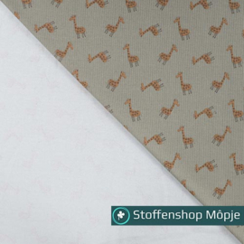 Ribtricot Giraffen Khaki