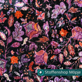 Velour Flowers Fuchsia