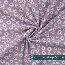 Ribtricot Madeliefje Dusty Lilac