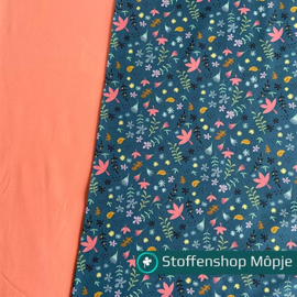 Jersey Flowers Blue