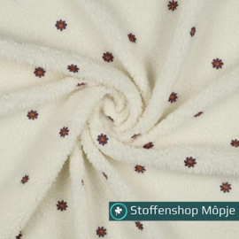 Teddy Embroidery Flowers Ecru