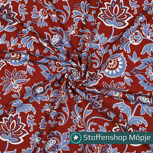 Punta Di Roma Paisley Flowers Bordeaux