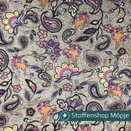 Happy Fleece Paisley Grey Melange