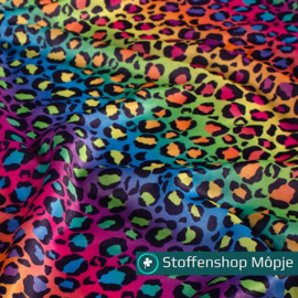 Polyester Jersey Panter Regenboog