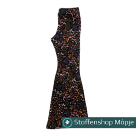 Flared Pants Flowers Black