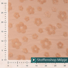 Jacquard Cotton Flower Dusty Salmon
