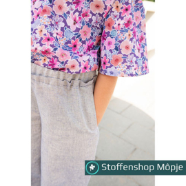 Katoen Linnen Lurex Blue