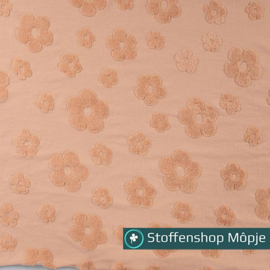 Jacquard Cotton Flower Dusty Salmon
