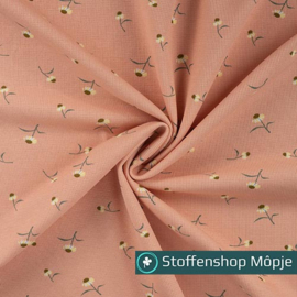 Qjutie Wafeltricot Madeliefjes Dusty Salmon