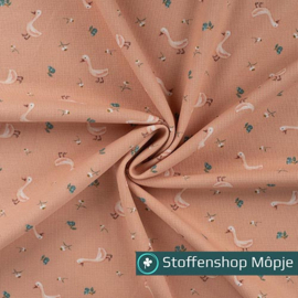 Qjutie Wafeltricot Gansjes Dusty Salmon