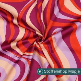 Katoen Satijn Abstract Purple
