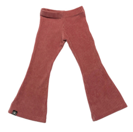 Flared Pants Ribfluweel Oud Roze