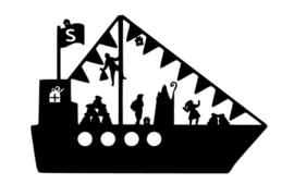 Raamsticker | Sinterklaas pakjesboot
