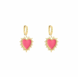 Oorbellen | Hartjes Roze
