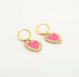 Oorbellen | Hartjes Roze
