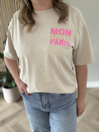 T-shirt | Mon amour paris Beige