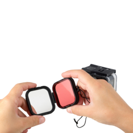 PRO-mounts Scuba Red  & Snorkel Filter for GoPro* HERO 5 ,6 en 7 Camera