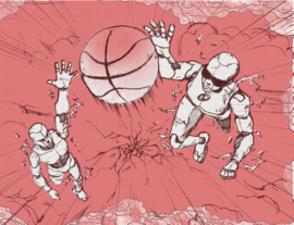 Gave Spalding basketball "sketch" rood