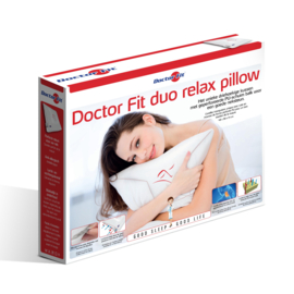 DR.FIT - RED DUO RELAX PILLOW NECK: PU W/ LATEX (Soft/Medium)