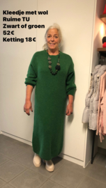 Maxi dress, knitt, groen