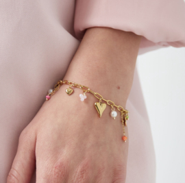 Armband  | bedels | amour color | goud