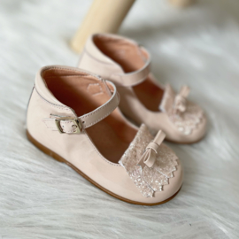 Ballerina schoentjes | Nude roze met glitters