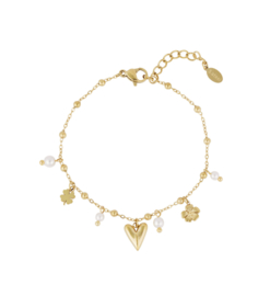 Armband  | lucky  love | goud