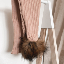 Roze sjaal met pompon | Vera | Sigar