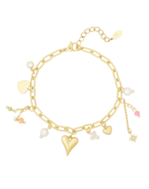 Armband  | bedels | amour color | goud