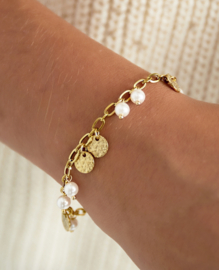 Armband | lucky pearls | goud