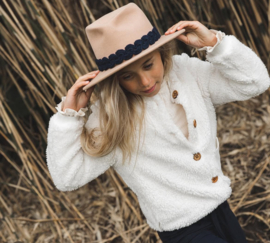 Teddy bomber ivoor | vestje | jasje | Navy Natural