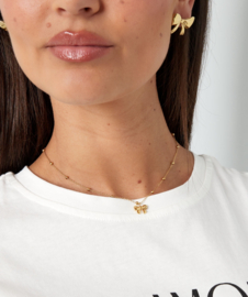 Ketting  | strikje | ketting met balletjes | goud