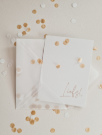 Liefs | Confetti Wenskaart
