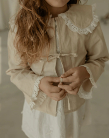 Blouse | strikjes | beige | Amy