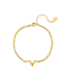 Armband  | Letter V | goud