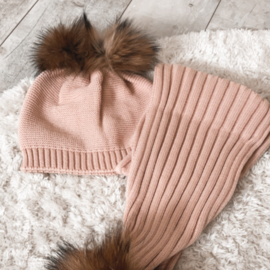 Roze muts met pompon | Gaia | Sigar