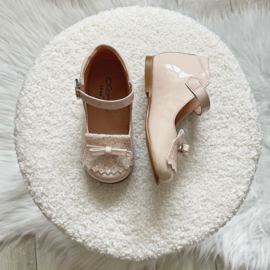 Ballerina schoentjes | Nude roze met glitters