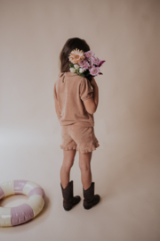 Broek-rokje oud roze badstof | Navy Natural | Faye
