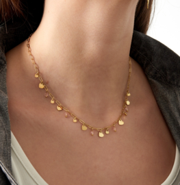 Ketting  | heart charms  | goud