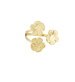 Ring  | floral trio | goud