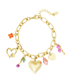 Armband  | statement charms | goud