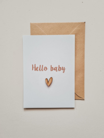 Hello Baby | Houten element - Hartje