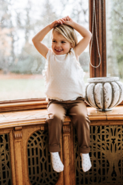 Ruffle top met dots | Navy Natural | Mae