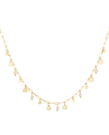 Ketting  | heart charms  | goud