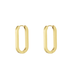 Oorbellen  | ovaal | goud