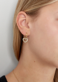 Oorbellen  | diamant hart |  goud