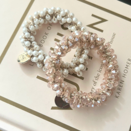 Armband  | haarelastiek | pearl & gold