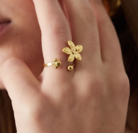 Ring  | floral delight | goud